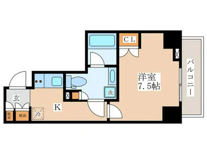 LOG新川(1K/11階)の間取り写真