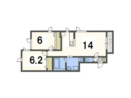 サンアビテ(2LDK/2階)の間取り写真