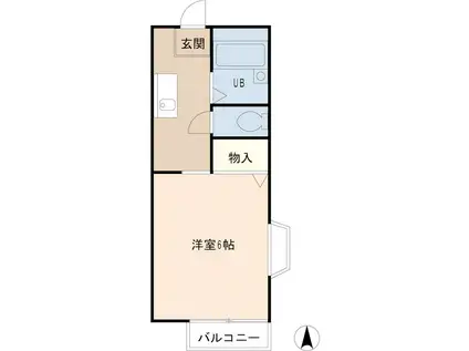 サンパーク(1K/2階)の間取り写真