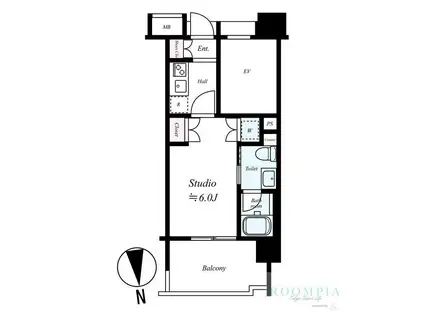 日神デュオステージ新宿中落合(1K/2階)の間取り写真