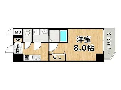 JPレジデンス大阪ウエストIII(1K/9階)の間取り写真