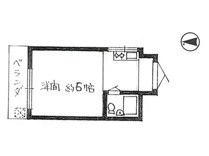 クラウン ハイツ(1K/3階)の間取り写真