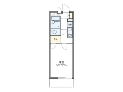 レオパレス浜寺ドット輝(1K/1階)の間取り写真