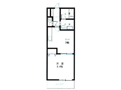 アステラスモア (1DK/1階)の間取り写真