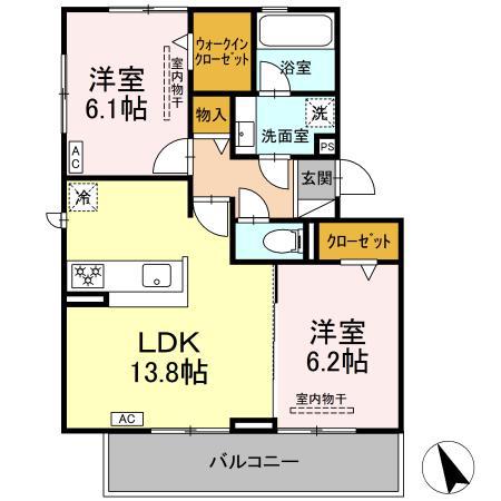 スターブル幸加II(2LDK/3階)の間取り写真