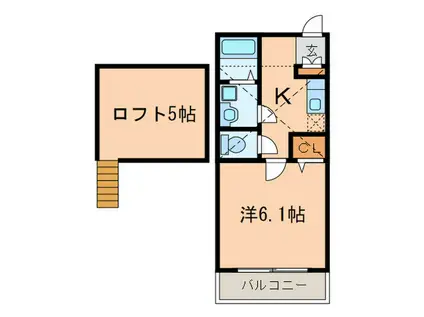 メゾン土井B棟(1K/2階)の間取り写真
