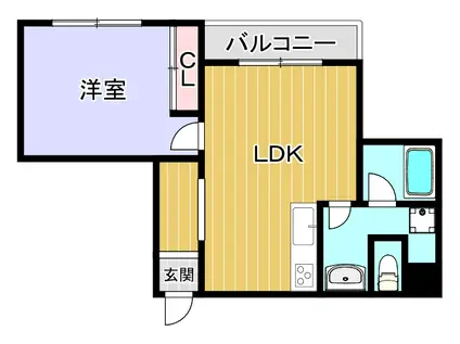 第二ランスロット(1LDK/5階)の間取り写真