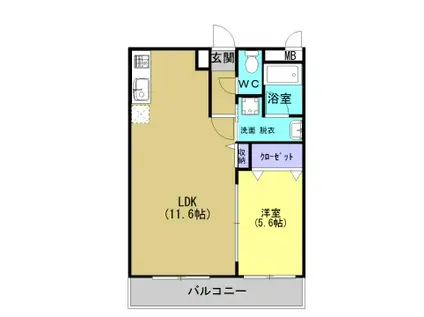 タカトーレジデンス(1LDK/3階)の間取り写真