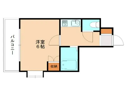 リファレンス小倉北(1K/6階)の間取り写真