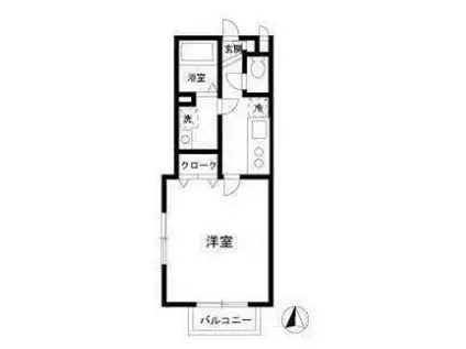 コリヌ・ド・鷺沼(1K/1階)の間取り写真