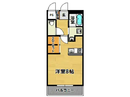 エクセレント(ワンルーム/2階)の間取り写真