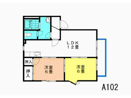 コートビレッジ高須A(2LDK/1階)の間取り写真