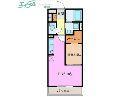 スタブリテラス大山田(1DK/2階)の間取り写真