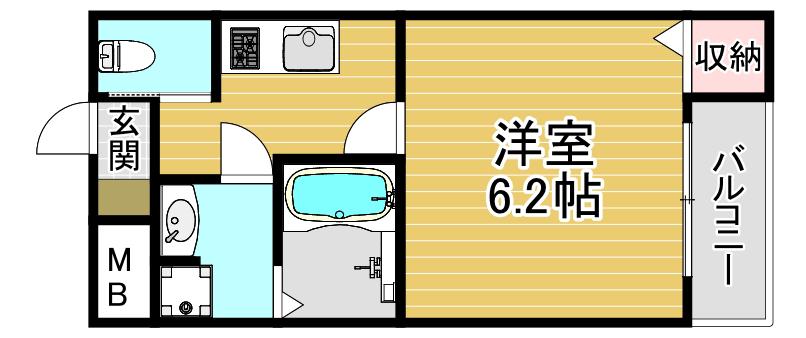 アッシュメゾン鷺洲(1K/3階)の間取り写真