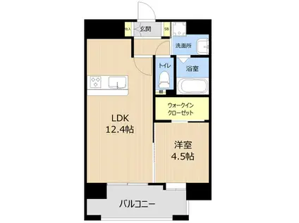 LIBTH熊本駅東(1LDK/11階)の間取り写真