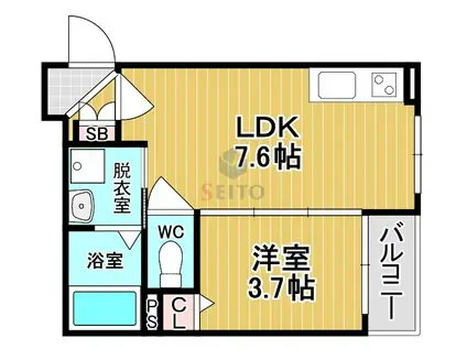 F ASECIA EDEL(1LDK/2階)の間取り写真