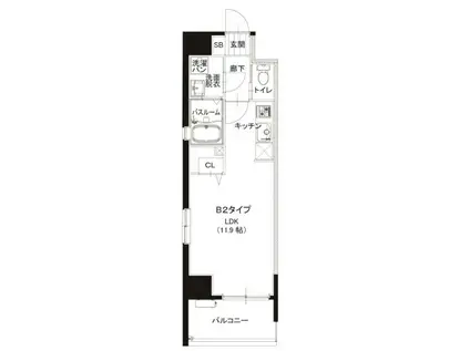 レジデンシャルヒルズ 香椎駅前(ワンルーム/10階)の間取り写真