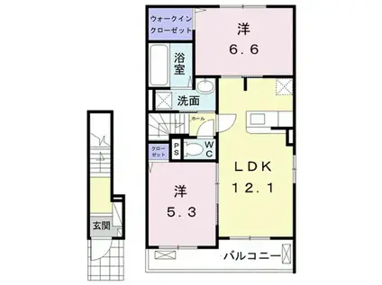 シェーネ グルン A(2LDK/2階)の間取り写真