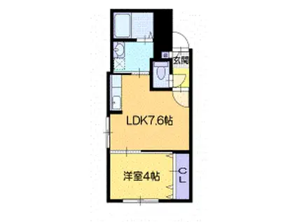 ラ・シュエットαII(1DK/3階)の間取り写真