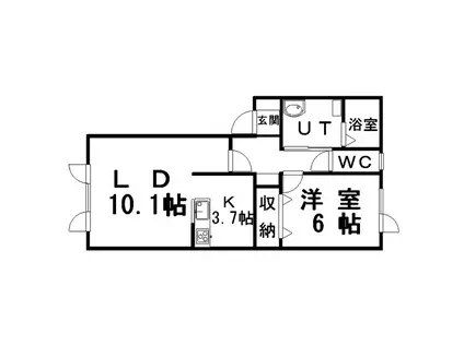 すみれⅠ(1LDK/1階)の間取り写真