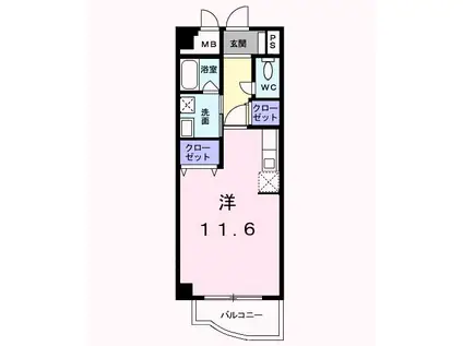 CON BRIO(1K/1階)の間取り写真