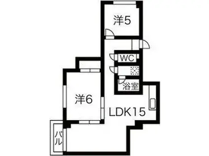 サンハイツイケダ(2LDK/1階)の間取り写真