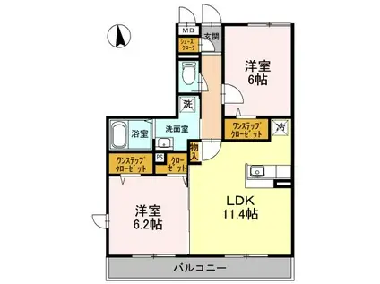 メゾン・エトワール(2LDK/2階)の間取り写真