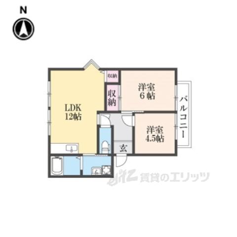 ラフォーレ二番街(2LDK/2階)の間取り写真