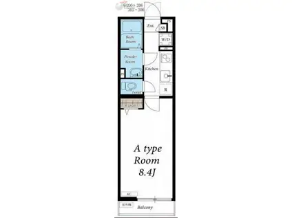 リブリ・フォレスタII(1K/3階)の間取り写真