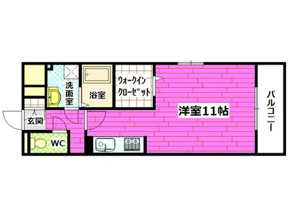 セジュール桃山(ワンルーム/2階)の間取り写真