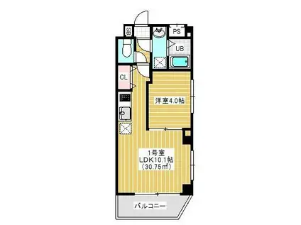 プラージュ幕張(1LDK/3階)の間取り写真