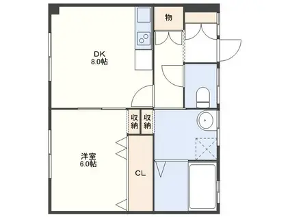 武部の丘ラピュタ(1DK/1階)の間取り写真