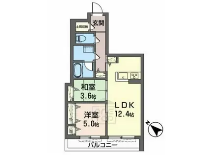 ドゥ・ボヌール(2LDK/3階)の間取り写真
