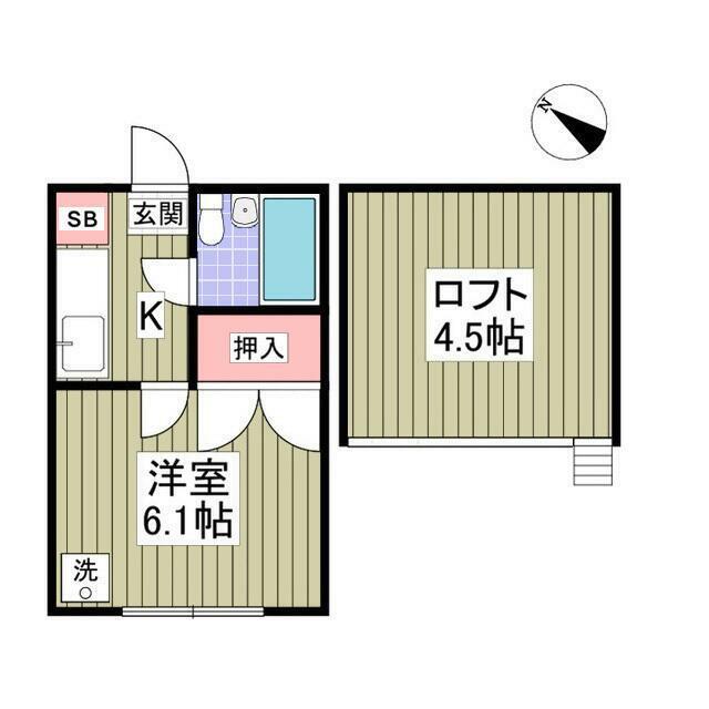東武東上線 高坂駅 徒歩10分 2階建 築35年(ワンルーム/1階)の間取り写真