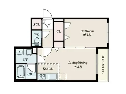 ベレオグランデ風待月(1LDK/1階)の間取り写真