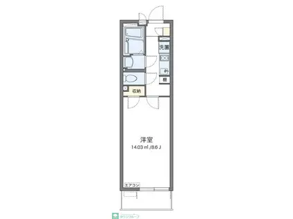 クレイノエスビレッジ(1K/1階)の間取り写真