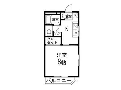 バーシティハウスエスペランサ(1K/1階)の間取り写真