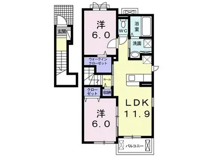 プレシャスパーク(2LDK/2階)の間取り写真