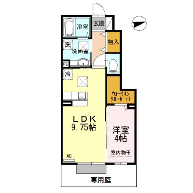 D-ROOM KUKI(1DK/1階)の間取り写真