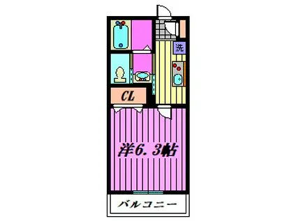 MARK DUO 芝I(1K/3階)の間取り写真