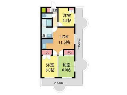 フェイム13(3LDK/3階)の間取り写真