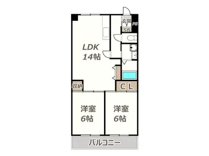 エクセルライフ我孫子(2LDK/2階)の間取り写真