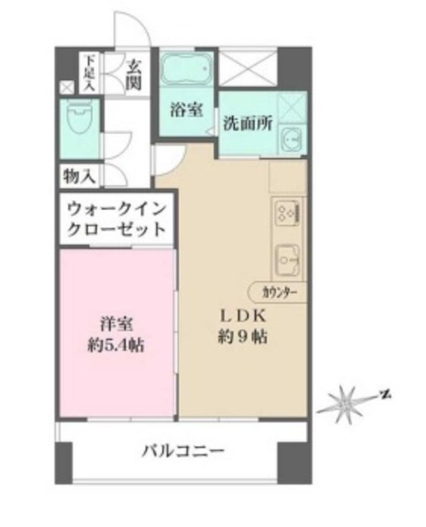 アビオン中野坂上(1LDK/2階)の間取り写真