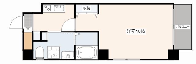 パレグレース十日市(1K/4階)の間取り写真