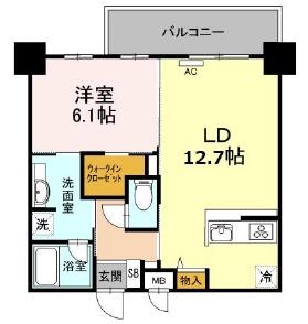 ハイムローゼVII(1LDK/1階)の間取り写真