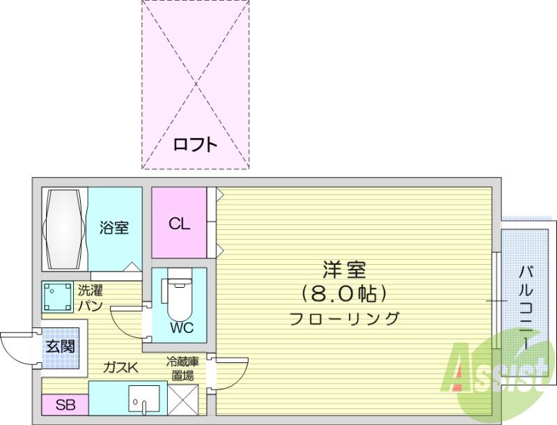 ソレアードみずほ台(1K/1階)の間取り写真