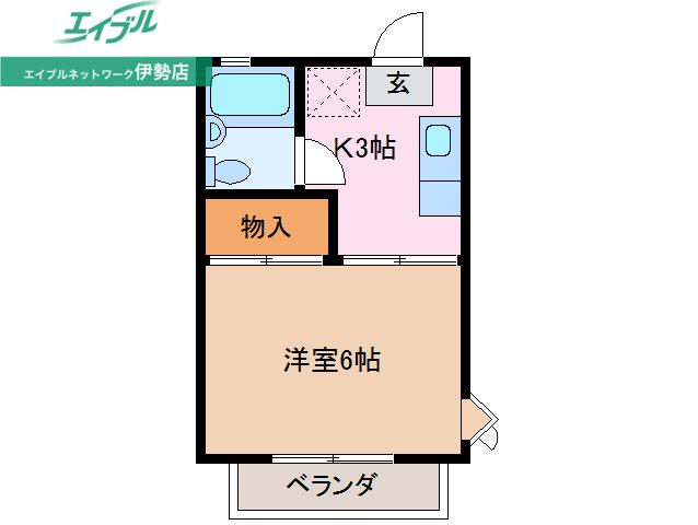 ブセナテラス(1K/2階)の間取り写真