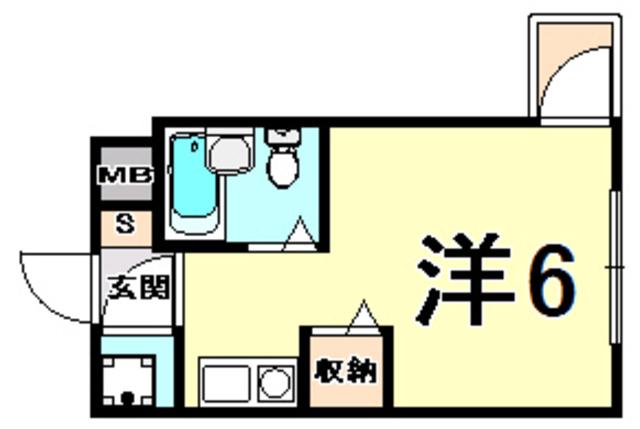 キューブ武庫川Ⅵ(ワンルーム/5階)の間取り写真