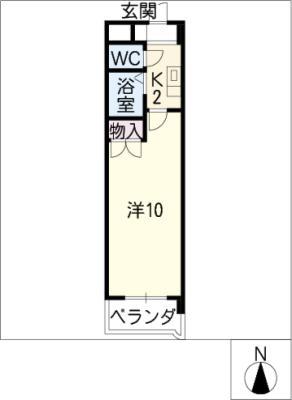 セントラルハイツ旭(1K/3階)の間取り写真