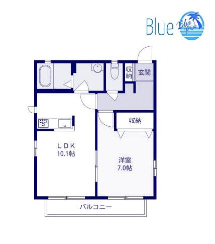 ラルジュ鎌倉(1LDK/2階)の間取り写真